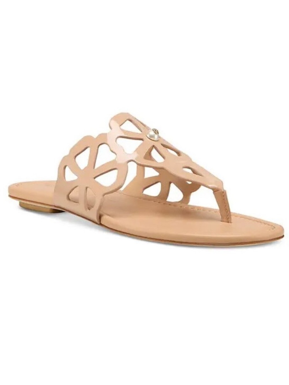 NEW Stuart Weitzman Jasmine Cutout Slide Sandal in Adobe